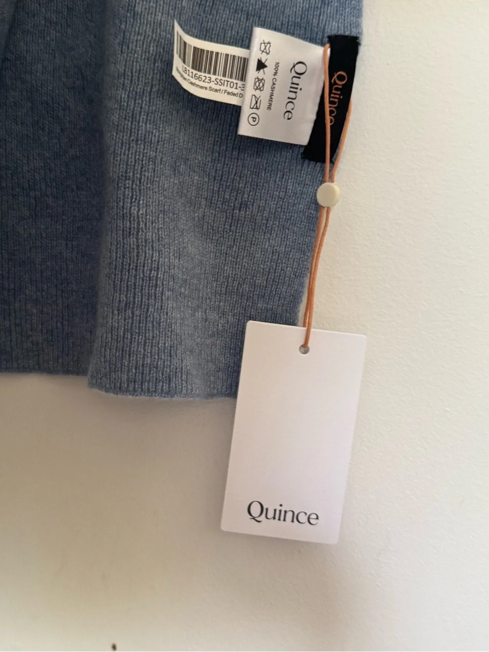 NWT Quince 100% Cashmere Blue Scarf